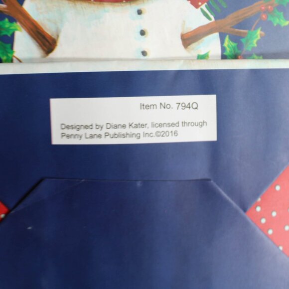 Set of 2 Used Christmas Gift Bags Santa Snowman Reusable Crafting Scrapbooking - Picture 13 of 15